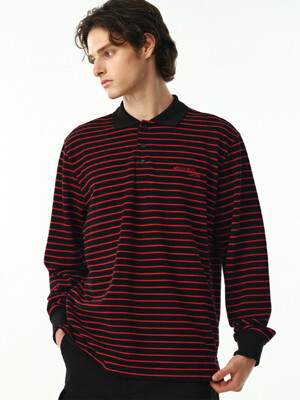 01 M.C UNISEX, Stripe PK Shirt / Cherry Coke