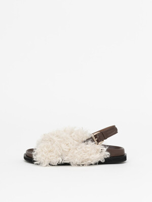 Raphaelle Shearling Sandals in IVORY FUR