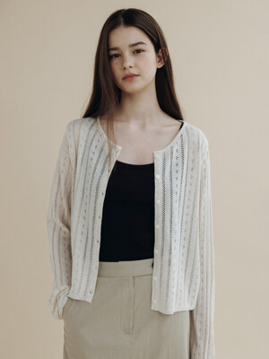 FLO PUNCHING CARDIGAN_NATURAL