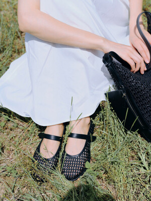 Danghye mary jane shoes Mesh Black