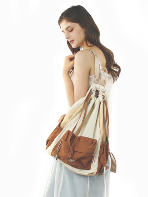 Mixed Easy Draw Backpack_Orange Beige