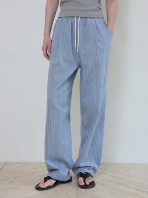 W/Bohemian Stripe Banding Pants_BLUE(W25-PT10)