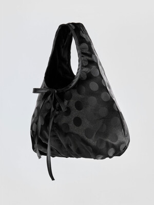 Baby pillow tote bag [Silk dots black]