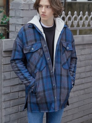 DIEL CHECK JACKET (NAVY)