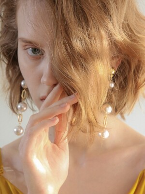 3 pearl `drop` earring
