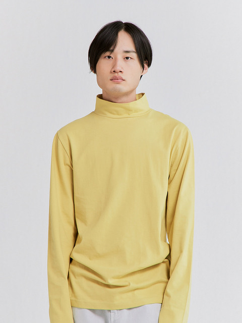 티셔츠 - 플라스틱 프로덕트 (PLASTIC PRODUCT) - HIGH NECK T-SHIRTS (MUSTARD)