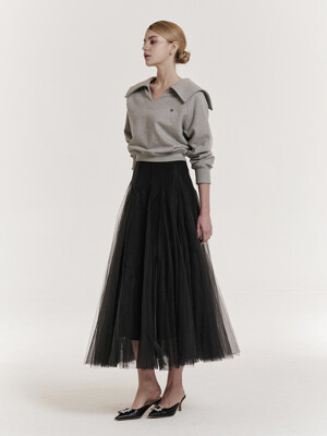 Etoile Banding Sha Skirt (Black)