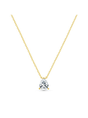 Solitaire Pear Necklace(yellow gold)