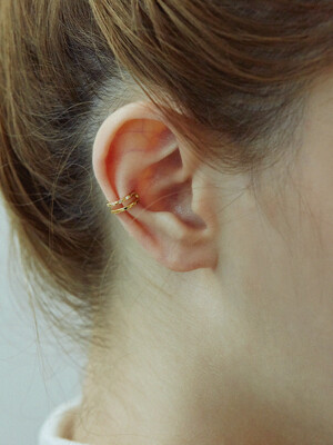 Double Line Cubic Earcuff (14k)