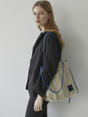 Herringbone Cotton Shopper - Blue