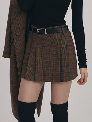 Wool Pleated Mini Skirt [2color]