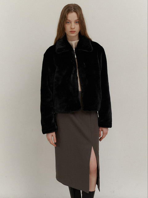 아우터,아우터 - 이슈넘버 (ISSUE NUMBER) - 1.49 Faux fur jacket (Black)