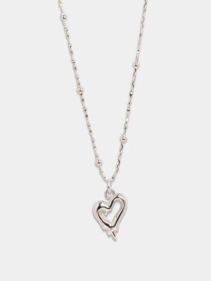 Melting heart necklace (925 silver)
