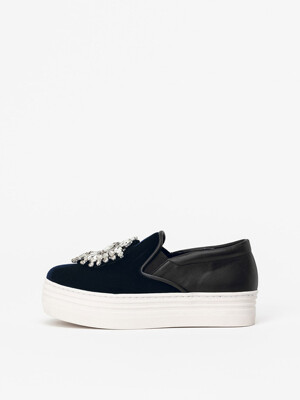 Perry Embellished Slip-on Sneakers in Navy