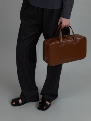 Tin square tote bag Glossy chocolate