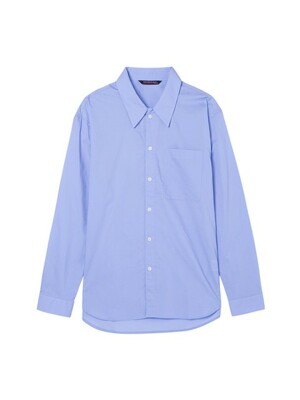 블루 세미 오버 솔리드 셔츠 (FEBAA5450)