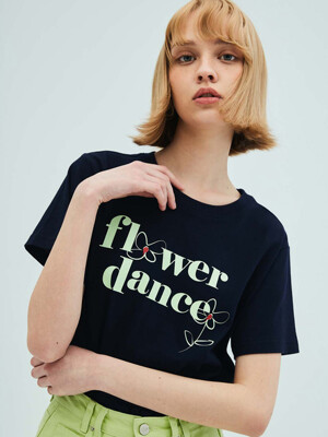 Flower dance short-sleeved T-shirt_Navy