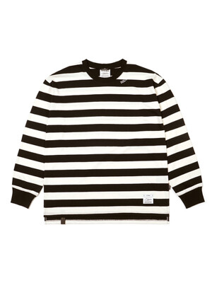 23 STRIPE OVERSIZED LONG SLEEVES T-SHIRTS BLACK