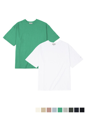 [2PACK] unisex heavy cotton overfit half t-shirts(10col)