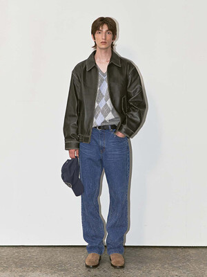 UNISEX LAMBSKIN BLOUSON BRUSHED BLACK_M_UDJU3C102G3