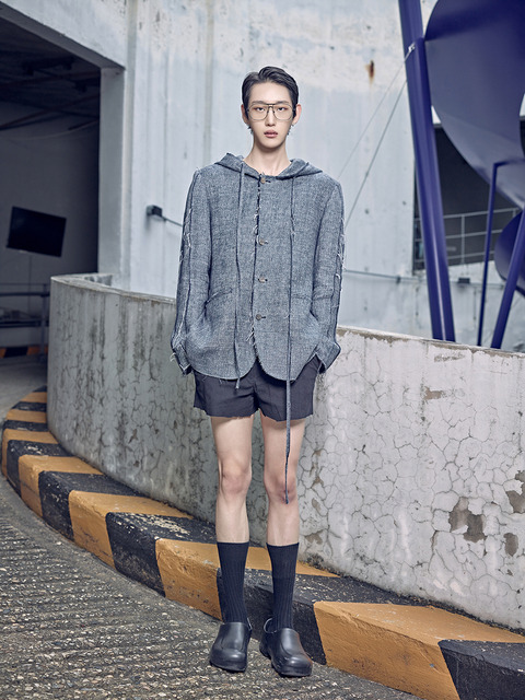 아우터,아우터 - 발로렌 (VALOREN) - Cutting Line Hooded Jacket