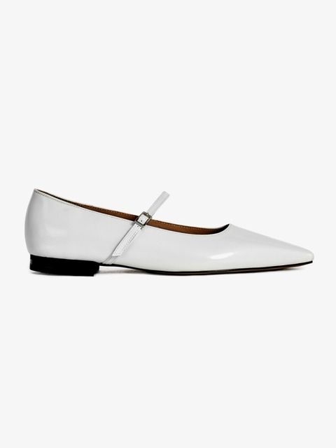 플랫슈즈 - 누트 (Neute) - 15mm Iris Pointed-Toe Flat shoes (White)