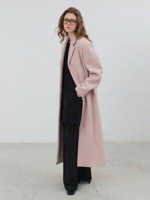 23 Winter_ Pink Tailored Long Coat