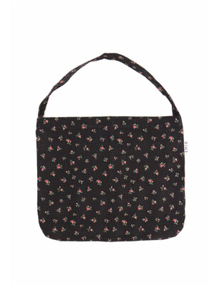 FLOWER CORDUROY ECO BAG-BLACK