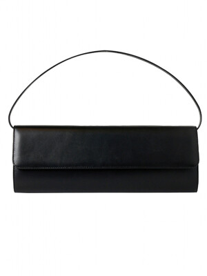 BLACK LEATHER BAGUETTE BAG