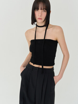 LOGO STRAP TUBE TOP (BLACK)