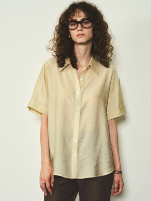 Summer Wool Half-Sleeve shirts_CTT326(Beige)