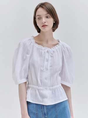 24N summer fluffy blouse [WH]