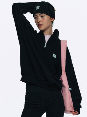 CENTAUR HALF ZIP-UP SWEATSHIRT_BLACK