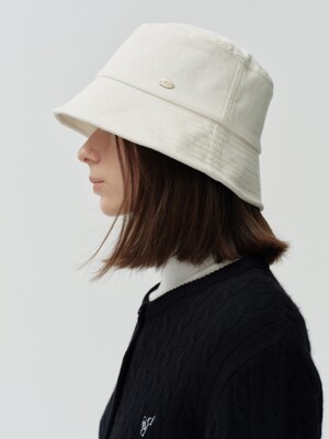 corduroy bucket hat - ivory