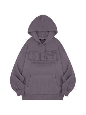 ODSD 피그먼트 데미지 오버핏 후드 - PURPLE