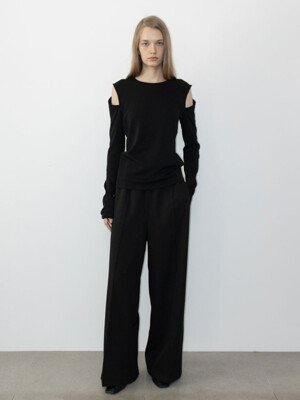 TRES WIDE PANTS (BLACK)