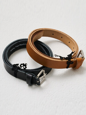 24Square Buckle Season Leather Slim Belt