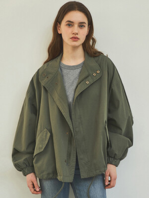 W/90s Classic Fishtail Short Bomber Jacket_Khaki(WC25-OT01)