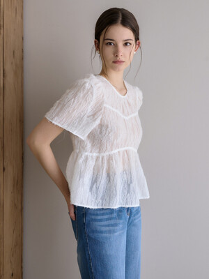 Lautre Ette ribbon New White Blouse