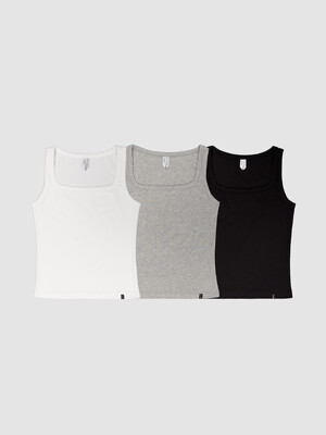 D. BASIC COTTON BABY SQUARE-NECK TANK - 3 COLOR