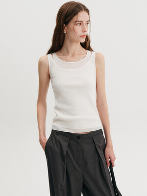 센터드 레이어드 슬리브리스 니트 탑 / SCENTED RAYERED SLEEVELESS KNIT TOP_2colors