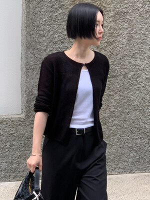 [매언니 PICK] buckle linen cardigan (black)