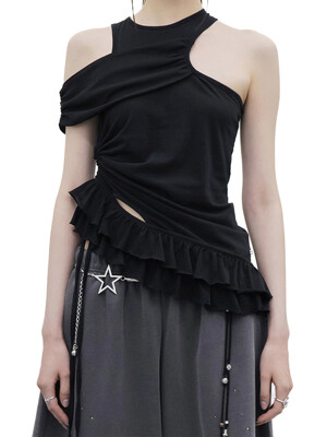 SIDEHOLE RUFFLE SHORT SLEEVELESS