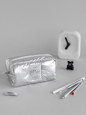 모모씨 마시멜로 펜슬파우치 silver
