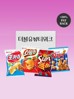 [W컨셉] 오리온 포카칩 5개 + 스윙칩 5개 + 썬핫 5개 + 오땅 5개 미니스낵박스 (17,200원 / 무료)