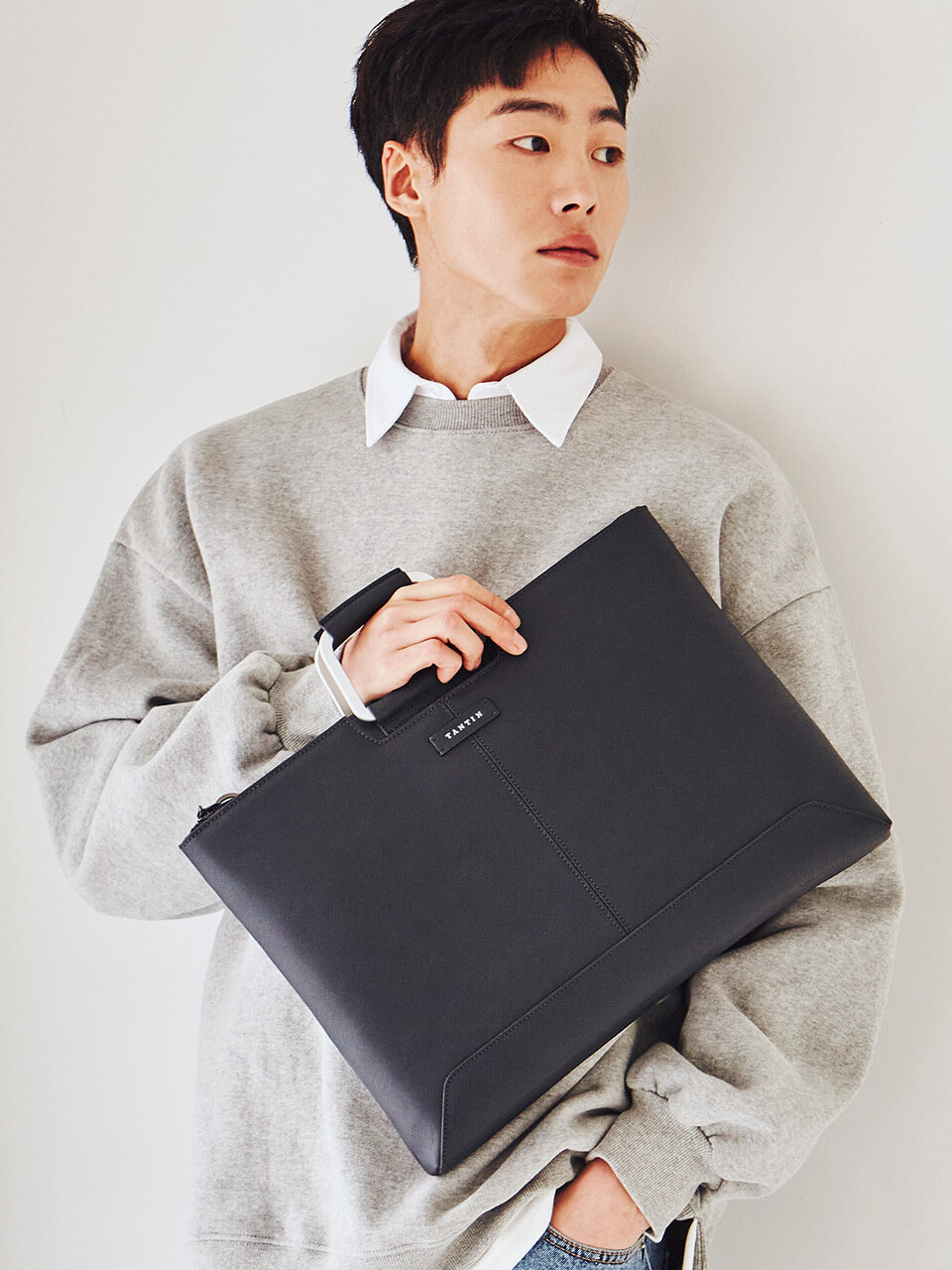 Taylor Leather Briefcase T11003 Navy 2Size
