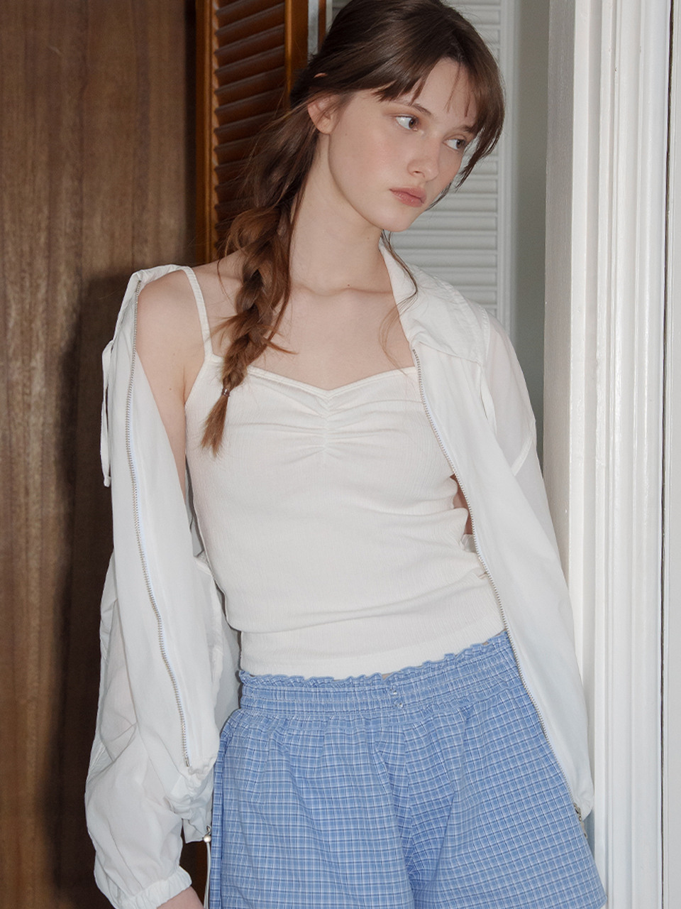 Топ без рукавов жатка Wrinkle Sleeveless_3 Colors
