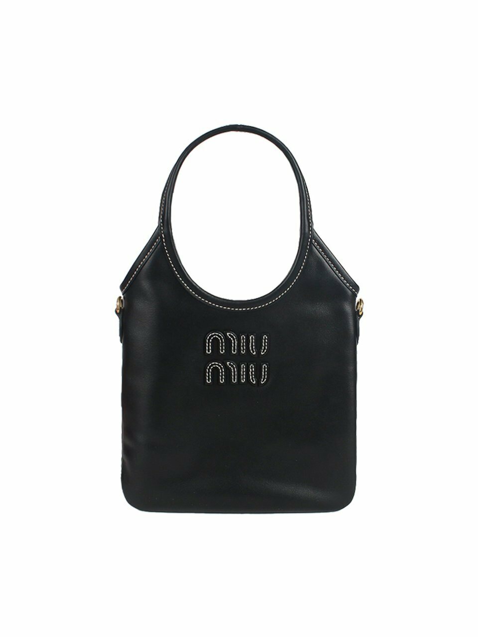 Miu Miu｜ (5BA281 2CRW F0002) Black Ivy Leather Handbag | Miu Miu