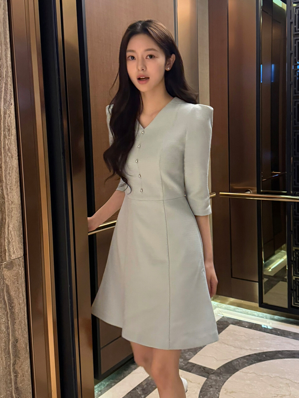 Letizia Button Mini Dress (3colors)
