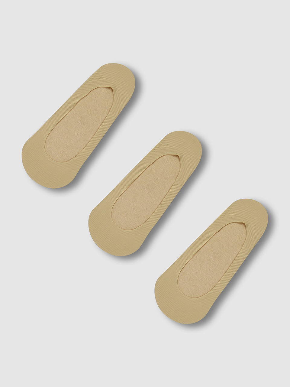 [JAJU] Женские бесшовные следки Skin Fit 3 пары, Beige